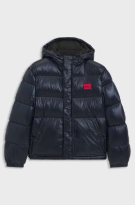 Water-repellent jacket with logo label, Dark Blue