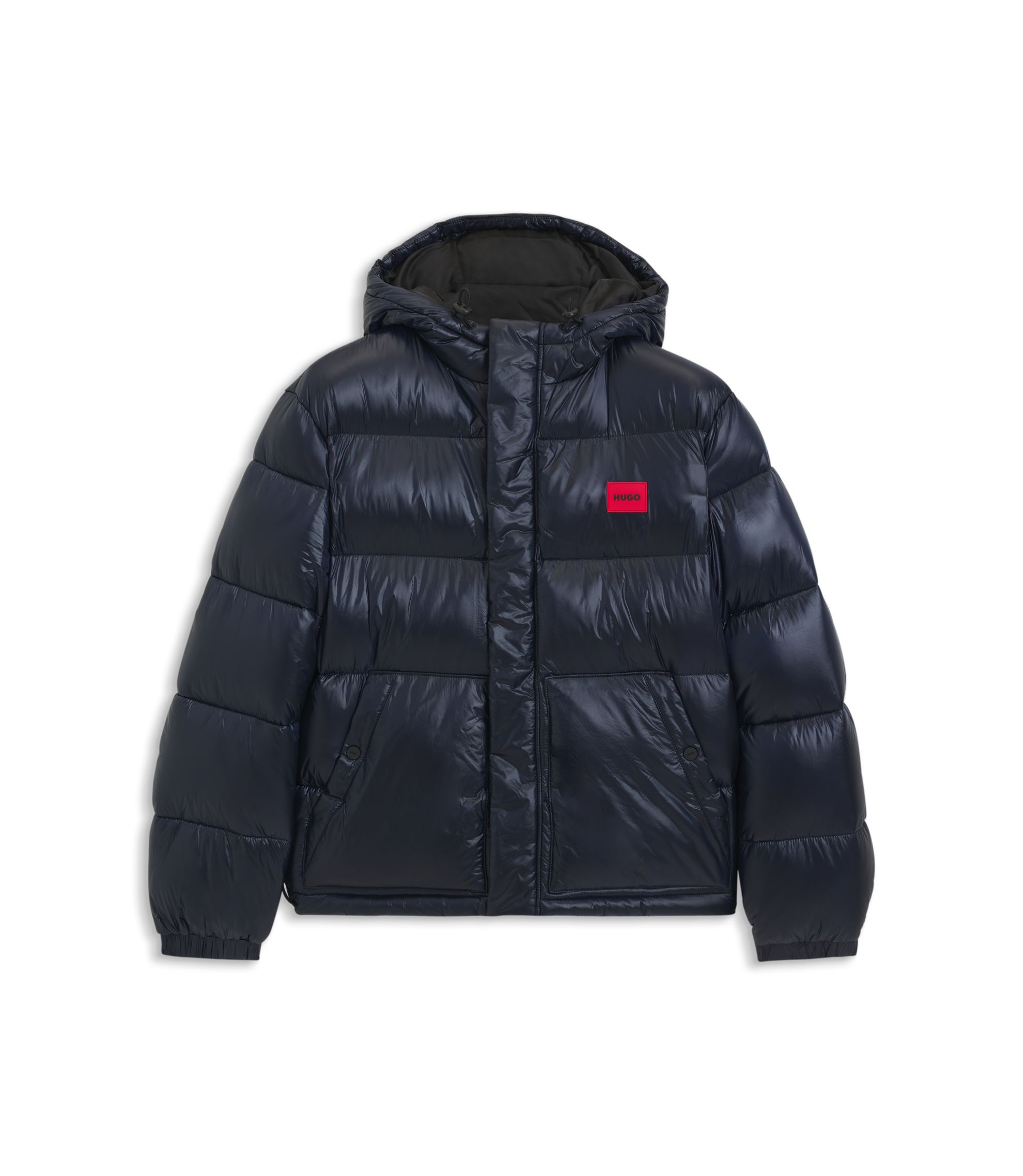 HUGO - Water-repellent jacket with logo label - Dark Blue