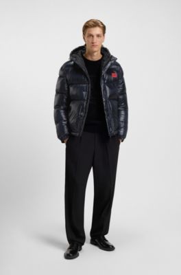 Water-repellent jacket with logo label, Dark Blue