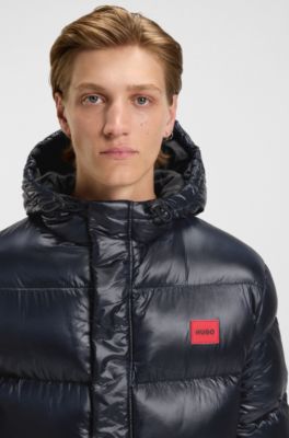 Water-repellent jacket with logo label, Dark Blue