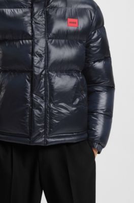 Water-repellent jacket with logo label, Dark Blue