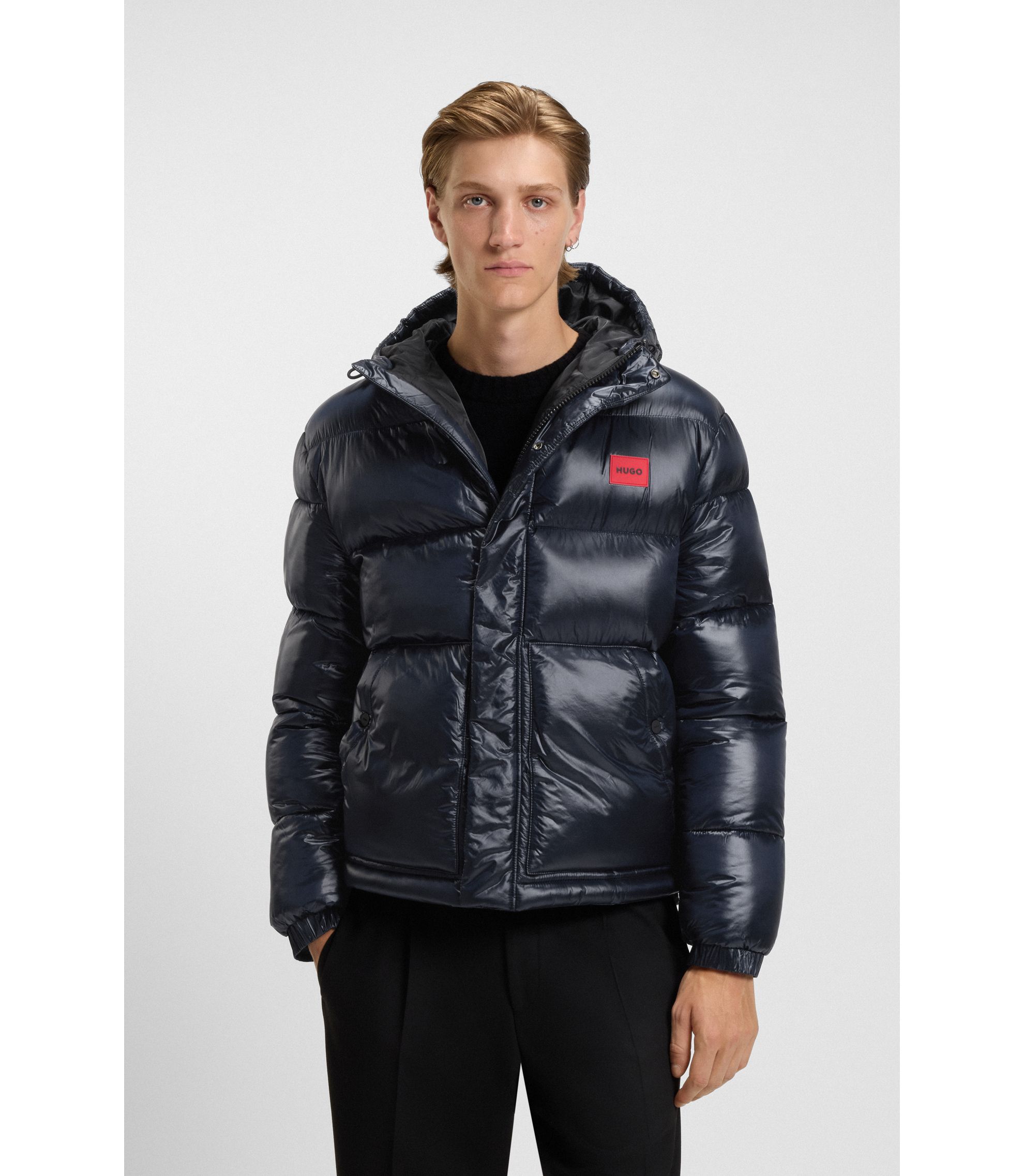 Wasserabweisende Jacke mit Logo-Label