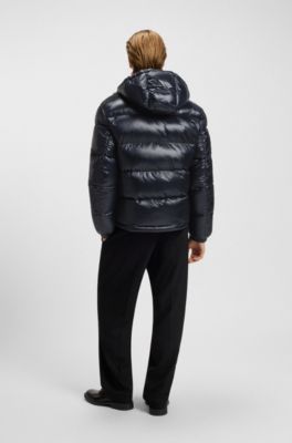 Water-repellent jacket with logo label, Dark Blue