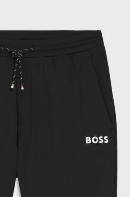 Active Trainingsbroek van stretchgabardine met ritsen aan de zomen, Zwart