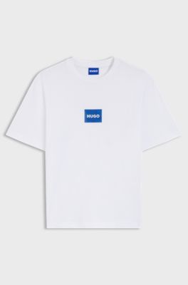 Cotton-jersey T-shirt with logo print, White