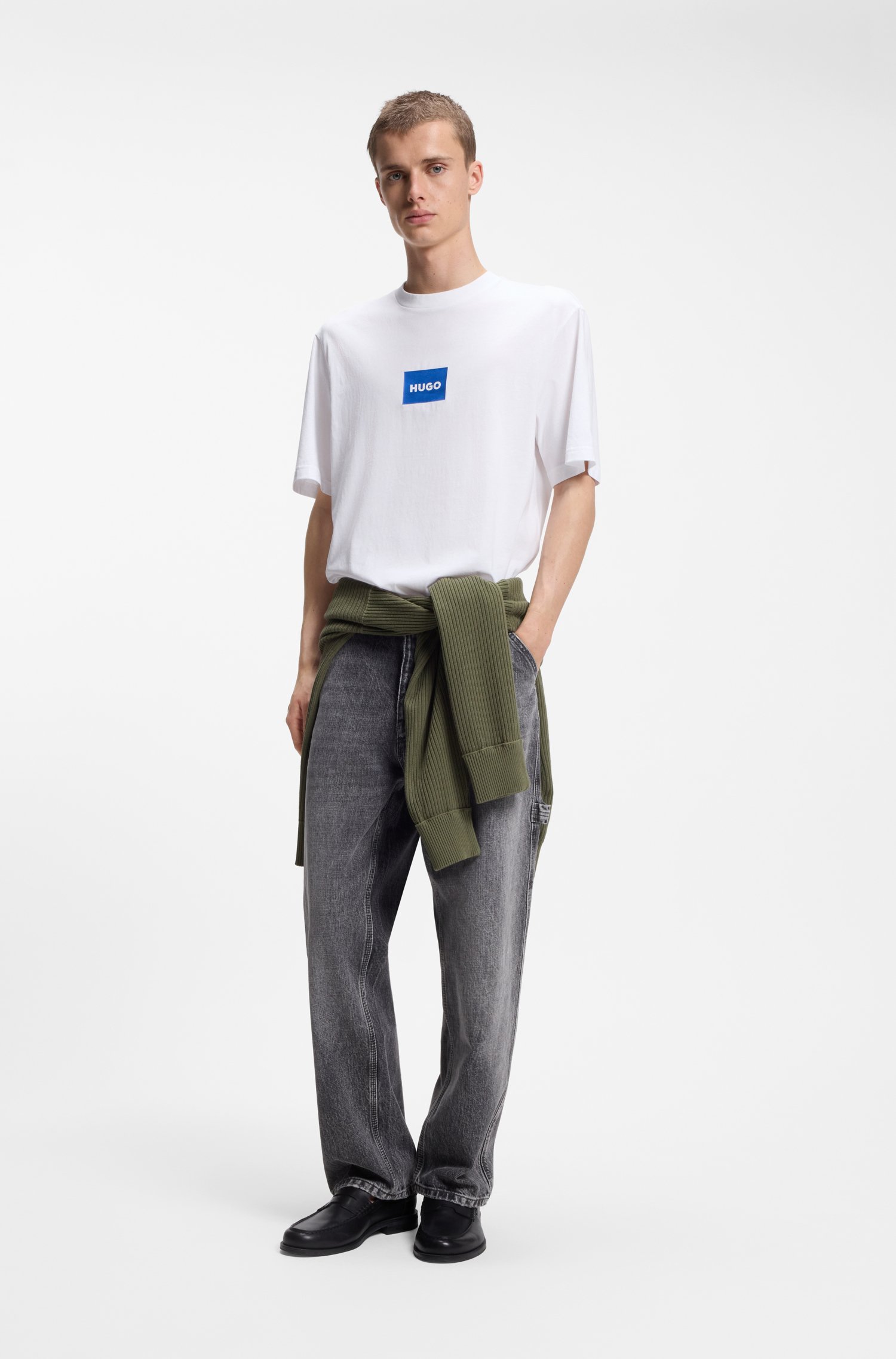 Hugo Cotton-jersey T-shirt with logo print herr – bild 2