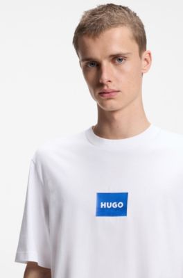 Cotton-jersey T-shirt with logo print, White
