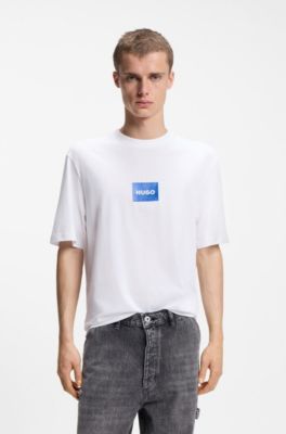 Cotton-jersey T-shirt with logo print, White