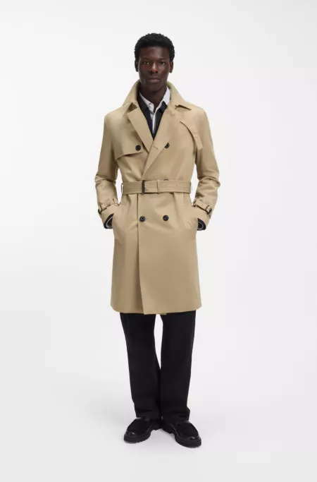 Trench en twill de gabardine déperlant