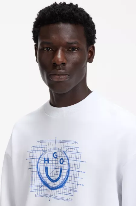 Cotton-terry sweatshirt with logo artwork