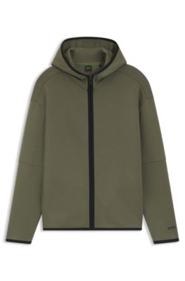 Sweat &agrave; capuche Relaxed en coton m&eacute;lang&eacute; tr&egrave;s doux, Olive