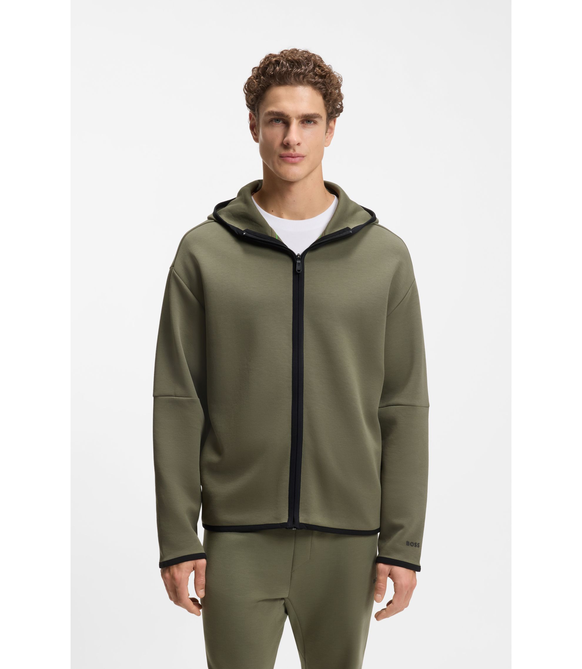 Relaxed-Fit Kapuzenjacke aus besonders softem Baumwoll-Mix