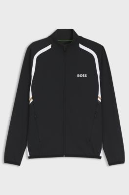 Active Zip-up sweatshirt with temperature-regulating performance, Black