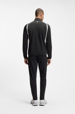 Active Zip-up sweatshirt with temperature-regulating performance, Black