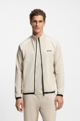 Active Zip-up sweatshirt with temperature-regulating performance, Natural