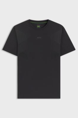 Active Slim-fit quick-dry T-shirt with reflective details, Black