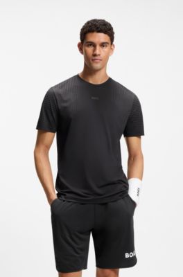 Active Slim-fit quick-dry T-shirt with reflective details, Black