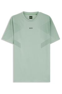 Slim-fit quick-dry T-shirt with reflective details, Light Green