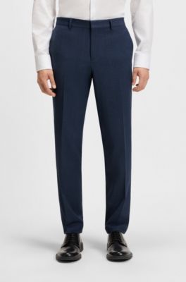 Slim-fit suit in patterned stretch fabric, Blue