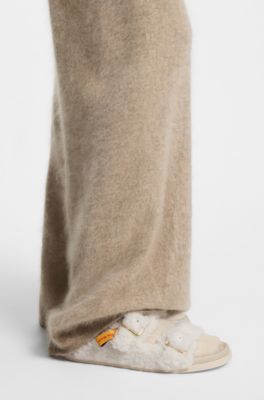 BOSS x Steiff buckled slides in teddy fabric, White