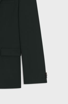 Extra-slim-fit suit in patterned performance-stretch cloth, Dark Green