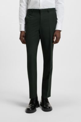 Extra-slim-fit suit in patterned performance-stretch cloth, Dark Green