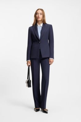 Pantaloni slim fit con gamba dritta, Blu scuro