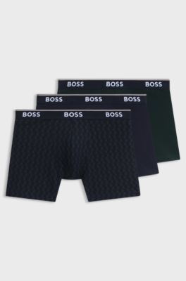3-pack briefs, Black Patterned