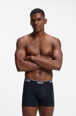Dreierpack Boxershorts, Schwarz gemustert