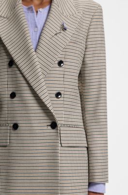 Relaxed-fit blazer met klein pied-de-poule-dessin, Bedrukt