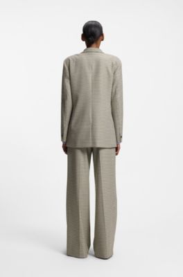 Relaxed-fit blazer with micro houndstooth, Patterned