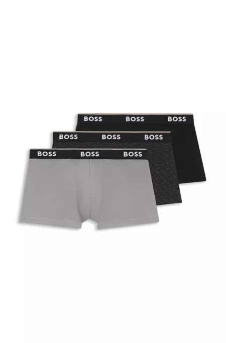 Dreierpack eng anliegende Boxershorts mit kurzem Bein und Logo am Bund