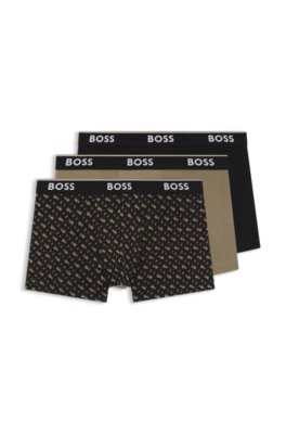 Three-pack of logo-detail trunks in stretch cotton