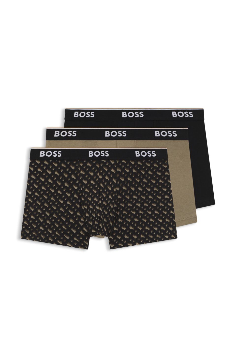 Three-pack of logo-detail trunks in stretch cotton