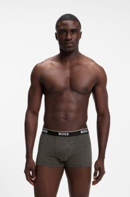 ボクサーパンツ3枚セット ロゴディテール ストレッチコットン, ブラック
