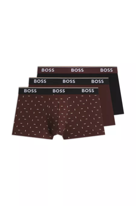 Dreierpack eng anliegende Boxershorts aus Stretch-Baumwolle mit kurzem Bein und Logo-Details