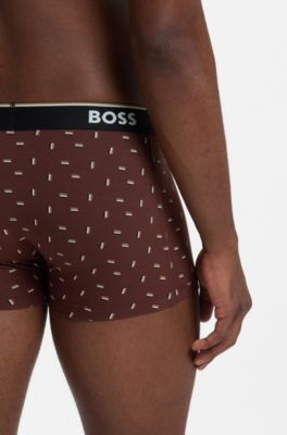ボクサーパンツ3枚セット ロゴディテール ストレッチコットン, ブラウン / ブラック