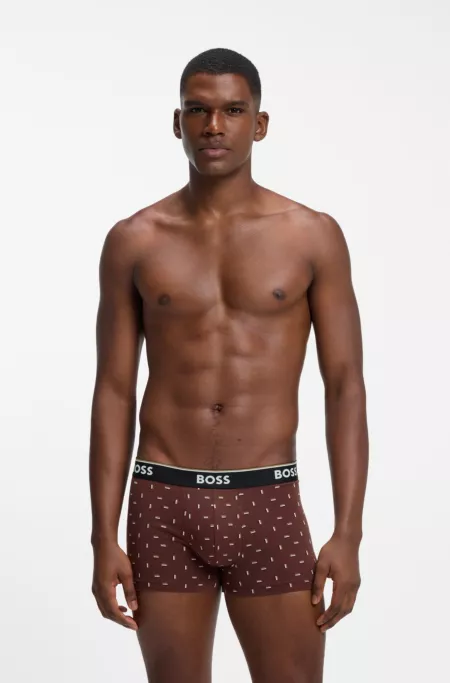 Dreierpack eng anliegende Boxershorts aus Stretch-Baumwolle mit kurzem Bein und Logo-Details