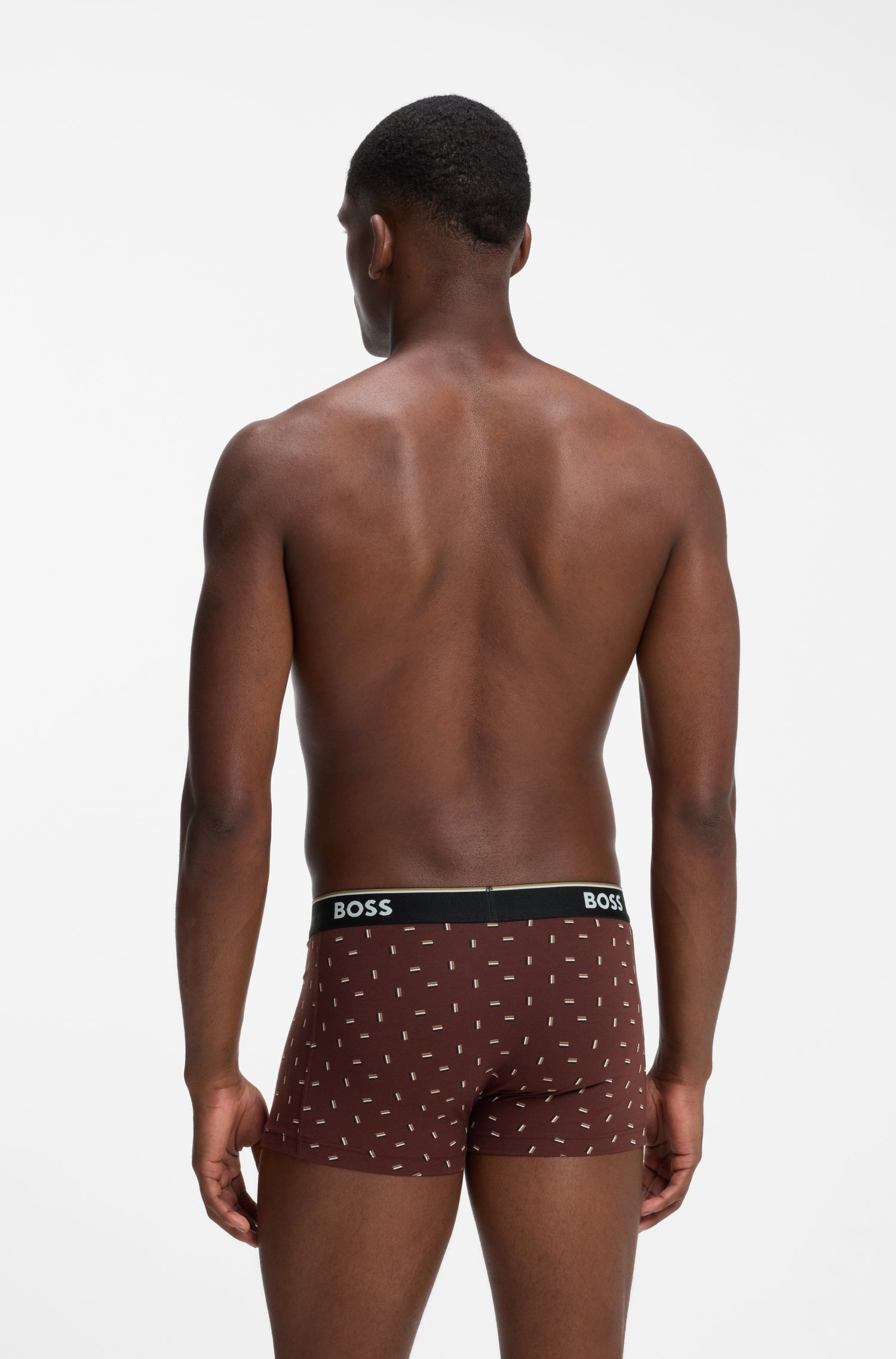 Boss Three-pack of logo-detail trunks in stretch cotton kalsonger herr – bild 2