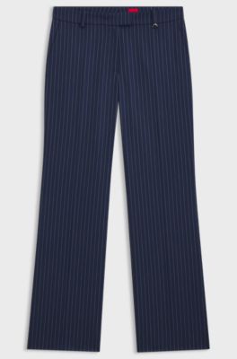Slim-fit trousers with pinstripe, Dark Blue