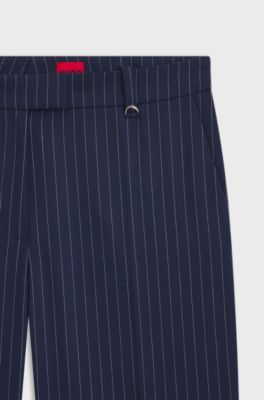 Slim-fit trousers with pinstripe, Dark Blue