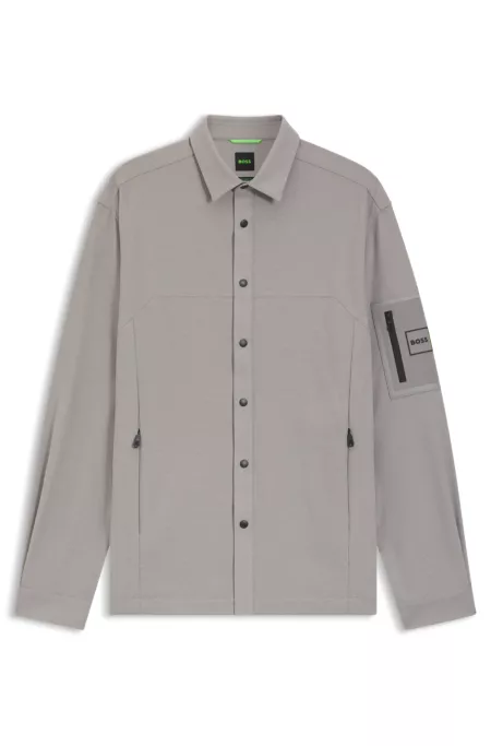 Relaxed-fit overshirt in waffle fabric