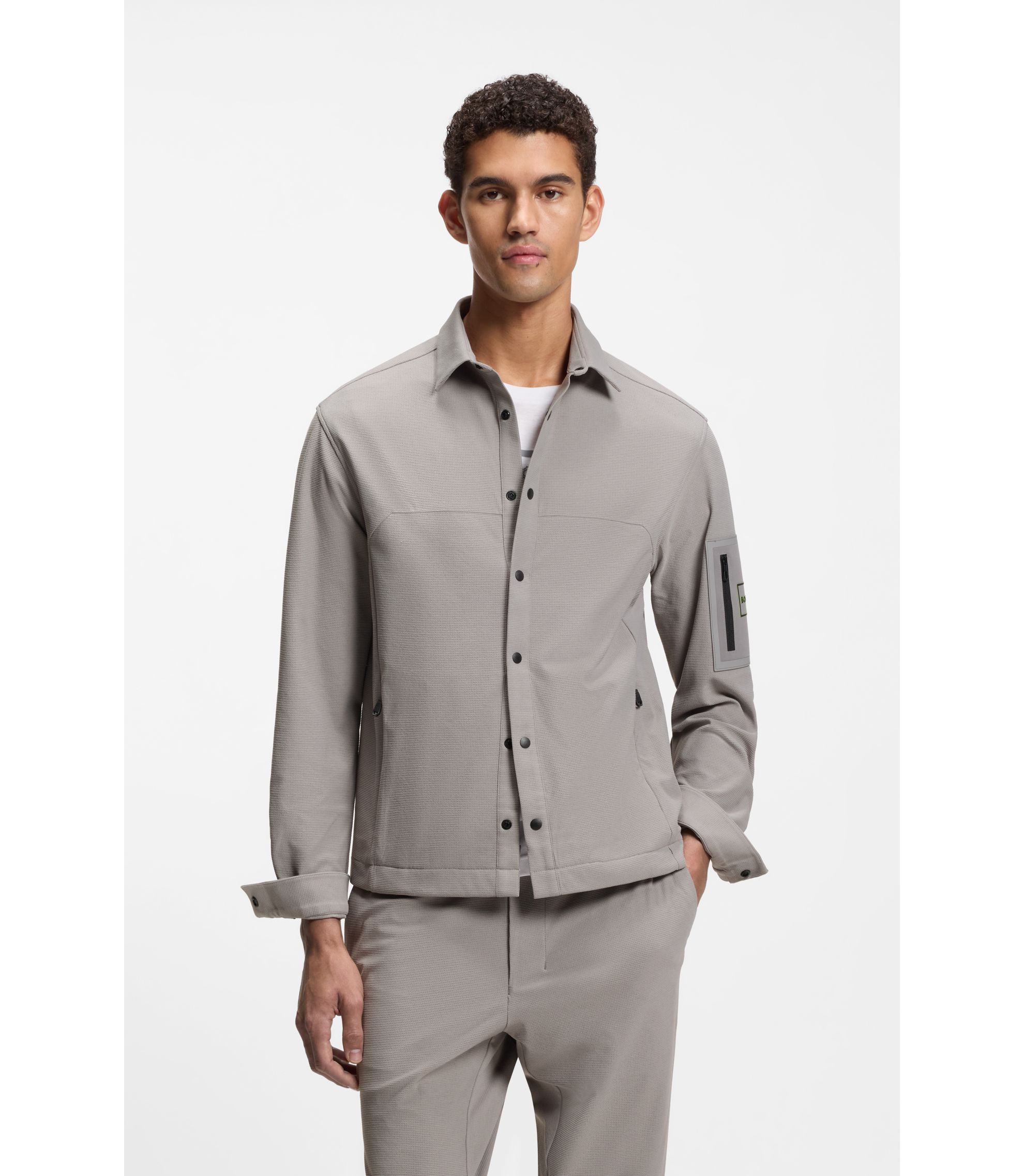 Relaxed-Fit Overshirt aus Gewebe mit Waffelstruktur