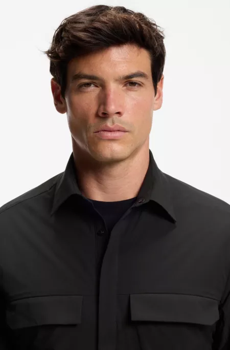 Relaxed-fit overshirt in water-repellent poplin