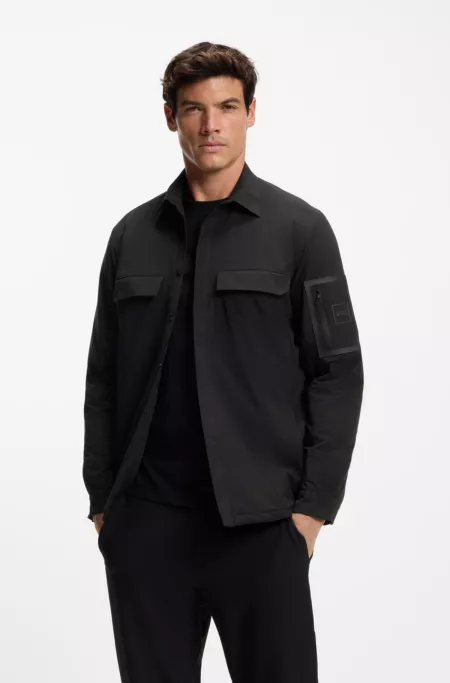 Relaxed-fit overshirt in water-repellent poplin