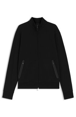 Sweatjacke aus Baumwoll-Mix mit Reißverschluss und Waffelstruktur
