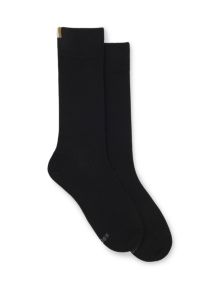 Two-pack of regular-length socks with ribbed structure, Black
