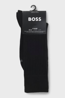 Two-pack of regular-length socks with ribbed structure, Black