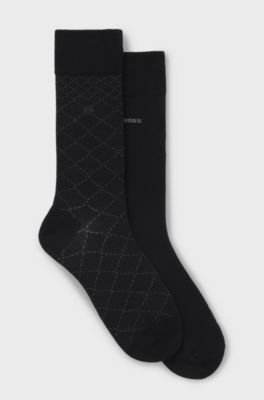 Two-pack of regular-length cotton-blend socks, Black