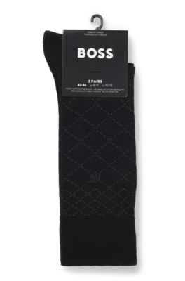 Two-pack of regular-length cotton-blend socks, Black